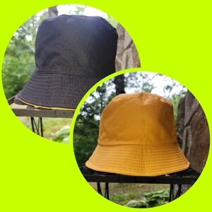 New Reversable Bucket Hat Trendy Summer Beach Fashion Sun Hat Orange Black